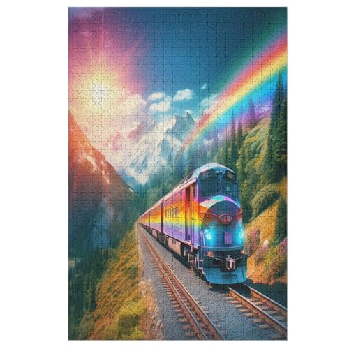 Regenbogenzug Puzzles 1000 Teile Erwachsener Kniffel Spaß Für Die Ganze Familie, Holzpuzzle Kinder Erwachsene, Impossible Puzzle Schwer 1000 PCS Regenbogenzug Puzzles 1000 Teile Erwachsener Kniffel Spaß Für Die Ganze Familie, Holzpuzzle Kinder Erwachsene, Impossible Puzzle Schwer 1000 PCS von DDFRTYY