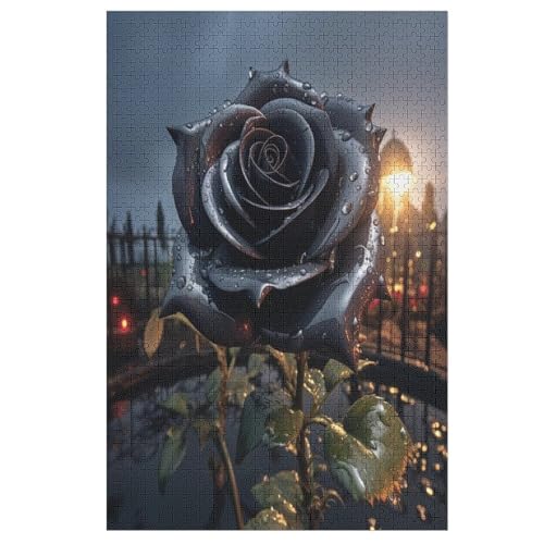 Rose Puzzle Für Erwachsene 1000 Teile Premium Recyceltes Brett Zum Lernen, Lernspielzeug, Familienspiele Kinder Holzpuzzle （78×53cm） von DDFRTYY