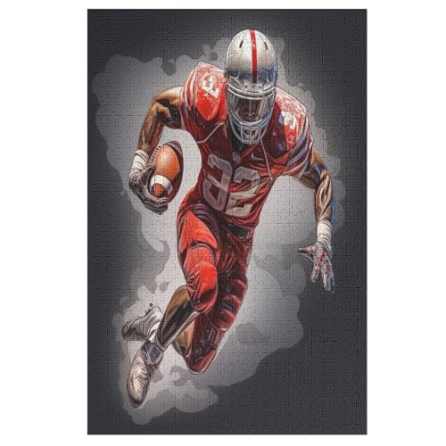Rugbysport Holzpuzzle - Puzzle Für Erwachsene, 1000-teilige Puzzles Für Teenager Und Kinder, Herausfordernde Spiele （78×53cm） von DDFRTYY