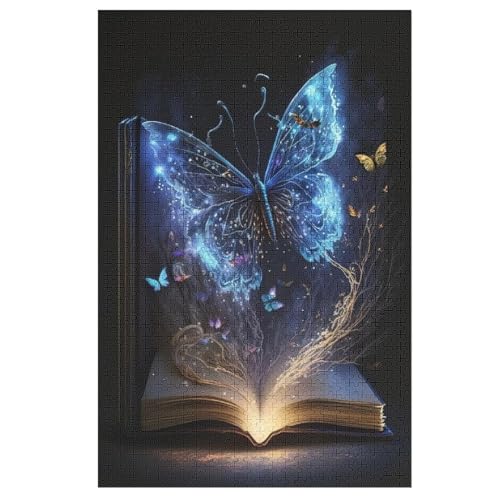 Schmetterling -Puzzle, 1000 Teile,Holzpuzzle Für Erwachsene Kinder, Lustiges Spielzeug, Denkspiel, Bildungsspiel, （78×53cm） von DDFRTYY