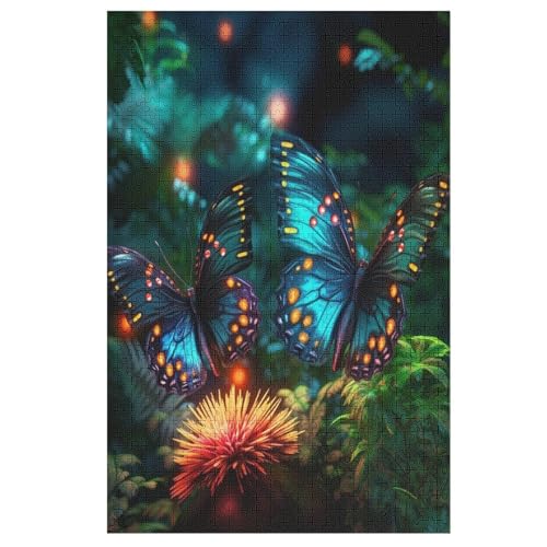 Schmetterling Puzzles Für Erwachsene, 1000-teiliges Holzpuzzle, Geeignet Für Kinder Ab 12 Jahren, Die Pädagogische Puzzle Lernen （78×53cm） von DDFRTYY