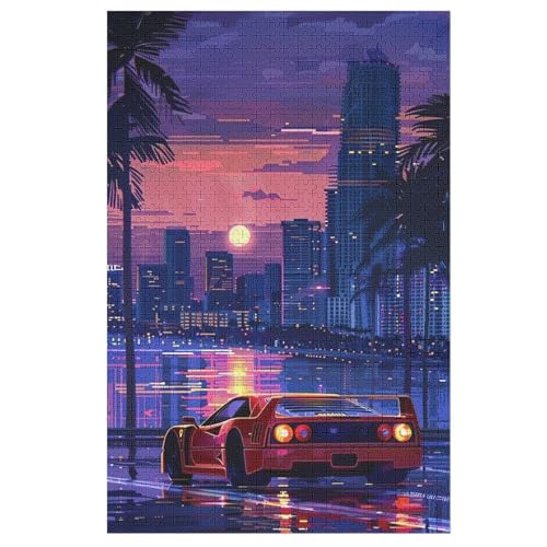 Sportwagen Puzzles 1000 Teile Erwachsener Kniffel Spaß Für Die Ganze Familie, Holzpuzzle Kinder Erwachsene, Impossible Puzzle Schwer （78×53cm） von DDFRTYY
