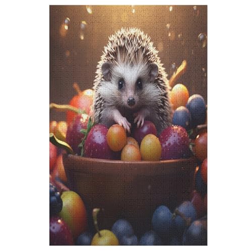 Tier Igel Puzzle 1000 Teile, Holzpuzzle Herausforderndes Geschicklichkeitsspiel Für Die Ganze Familie, Kinder Erwachsenenpuzzle Ab 12 Jahren （78×53cm） von DDFRTYY