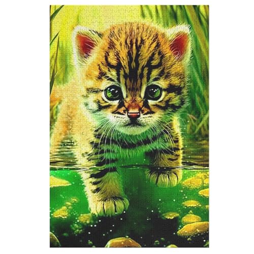 Tiger 1000 Teile Puzzles Für Erwachsene Holzpuzzle Familienpuzzlespiel Stressabbau-Puzzle Für Kinder Ab 12 Jahren （78×53cm） von DDFRTYY