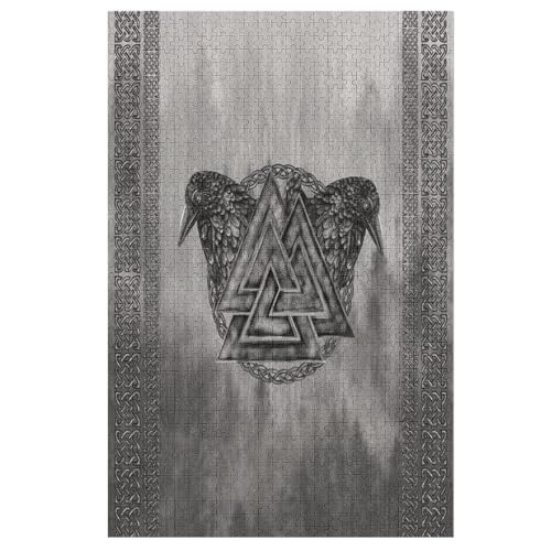 Wikinger Myth Holzpuzzle 1000 Teile, Knobelspiele Für Erwachsene, Teenager, Puzzles Unmögliche - Kinder Puzzle Zimmer Deko （78×53cm） von DDFRTYY