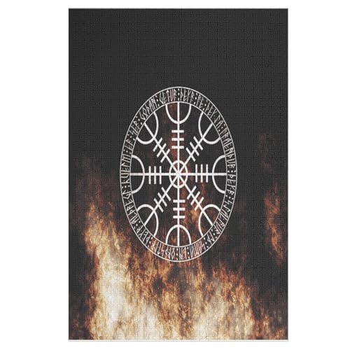 Wikinger Myth Holzpuzzle 1000 Teile Klassische Puzzles Erwachsene Kinder Puzzle DIY Kit Holzspielzeug Einzigartiges Geschenk （78×53cm） von DDFRTYY