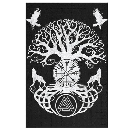 Wikinger Myth-Puzzlespiel Aus Holz, 1000 Puzzleteile, Puzzle Für Teenager Und Erwachsene, Kreatives Spielzeug, Puzzles, （78×53cm） von DDFRTYY
