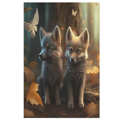 Wolf Holzpuzzle - Puzzle Für Erwachsene, 1000-teilige Puzzles Für Teenager Und Kinder, Herausfordernde Spiele （78×53cm） von DDFRTYY