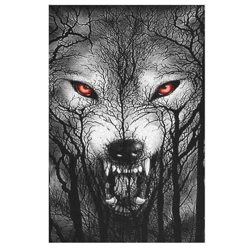 Wolf Puzzles 1000 Teile Erwachsener Kniffel Spaß Für Die Ganze Familie, Holzpuzzle Kinder Erwachsene, Impossible Puzzle Schwer （78×53cm） von DDFRTYY