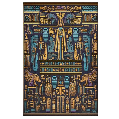 ägyptisches Muster 1000 Teile Puzzles Für Erwachsene, Impossible Puzzle, Geschicklichkeitsspiel Für Die Ganze Familie, Kinder Holzpuzzle （78×53cm） von DDFRTYY