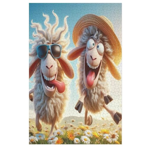 Alpaka Holzpuzzle 1000 Teile Klassische Puzzles Erwachsene Kinder Puzzle DIY Kit Holzspielzeug Einzigartiges Geschenk 1000 PCS von DDGAAGG