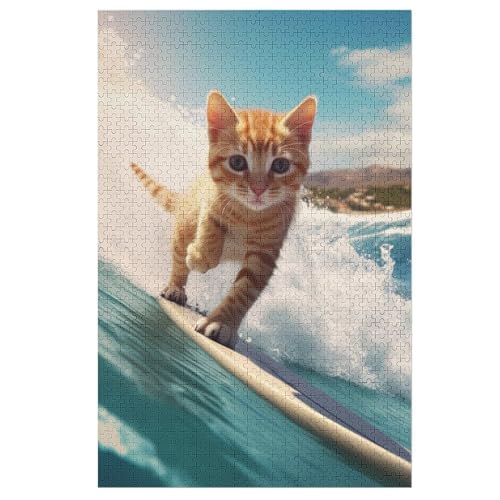 Cute Katze Puzzle 1000 Teile, Holzpuzzle Herausforderndes Geschicklichkeitsspiel Für Die Ganze Familie, Kinder Erwachsenenpuzzle Ab 12 Jahren 1000 PCS von DDGAAGG