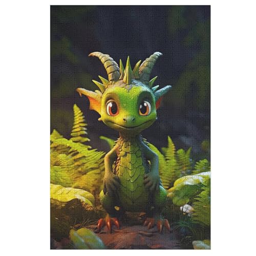 Drache Puzzle 1000 Teile, Holzpuzzle Herausforderndes Geschicklichkeitsspiel Für Die Ganze Familie, Kinder Erwachsenenpuzzle Ab 12 Jahren （78×53cm） von DDGAAGG