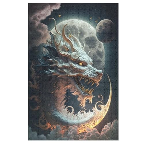 Drache Puzzle 1000 Teile, Holzpuzzle Herausforderndes Geschicklichkeitsspiel Für Die Ganze Familie, Kinder Erwachsenenpuzzle Ab 12 Jahren 1000 PCS von DDGAAGG