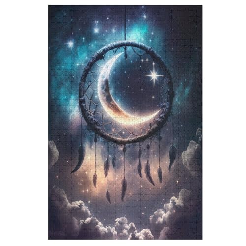 DreamKatzecher Holzpuzzle 1000 Teile Klassische Puzzles Erwachsene Kinder Puzzle DIY Kit Holzspielzeug Einzigartiges Geschenk （78×53cm） von DDGAAGG