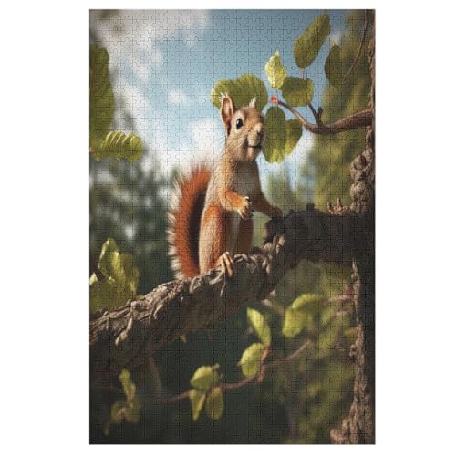 Eichhörnchen Holzpuzzle 1000 Teile Klassische Puzzles Erwachsene Kinder Puzzle DIY Kit Holzspielzeug Einzigartiges Geschenk 1000 PCS von DDGAAGG