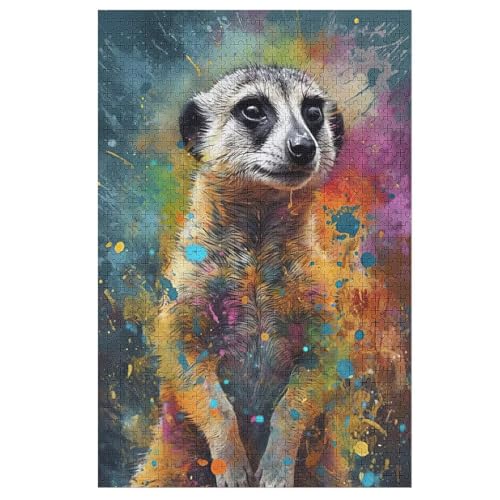 Erdmännchen Holzpuzzle 1000 Teile Klassische Puzzles Erwachsene Kinder Puzzle DIY Kit Holzspielzeug Einzigartiges Geschenk （78×53cm） von DDGAAGG