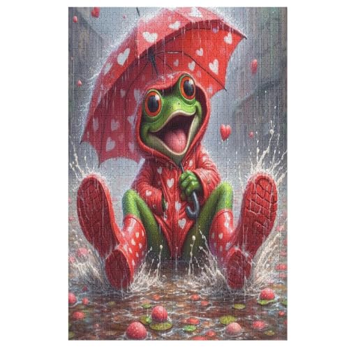 Frosch Puzzle 1000 Teile, Holzpuzzle Herausforderndes Geschicklichkeitsspiel Für Die Ganze Familie, Kinder Erwachsenenpuzzle Ab 12 Jahren 1000 PCS von DDGAAGG
