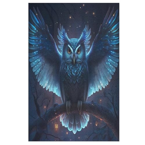 Holzpuzzles 1000 Teile Eule -Puzzle Für Jungen Und Mädchen, Schwierigkeitsgrad, Lernspiele, Familienspielzeug （78×53cm） von DDGAAGG