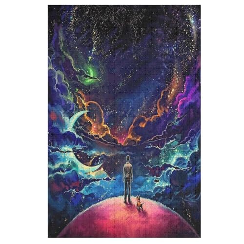 Holzpuzzles 1000 Teile Fantasie-Sternenhimmel -Puzzle Für Jungen Und Mädchen, Schwierigkeitsgrad, Lernspiele, Familienspielzeug （78×53cm） von DDGAAGG