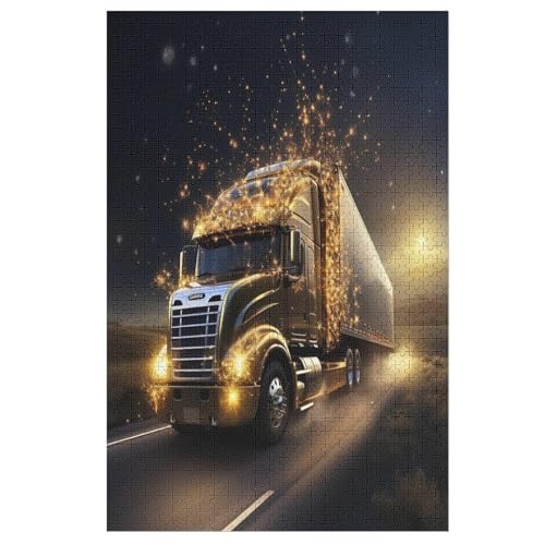 Holzpuzzles 1000 Teile LKW -Puzzle Für Jungen Und Mädchen, Schwierigkeitsgrad, Lernspiele, Familienspielzeug （78×53cm） von DDGAAGG