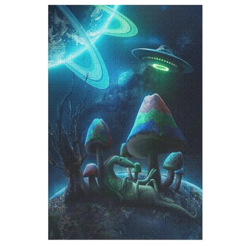 Holzpuzzles 1000 Teile Pilz -Puzzle Für Jungen Und Mädchen, Schwierigkeitsgrad, Lernspiele, Familienspielzeug （78×53cm） von DDGAAGG