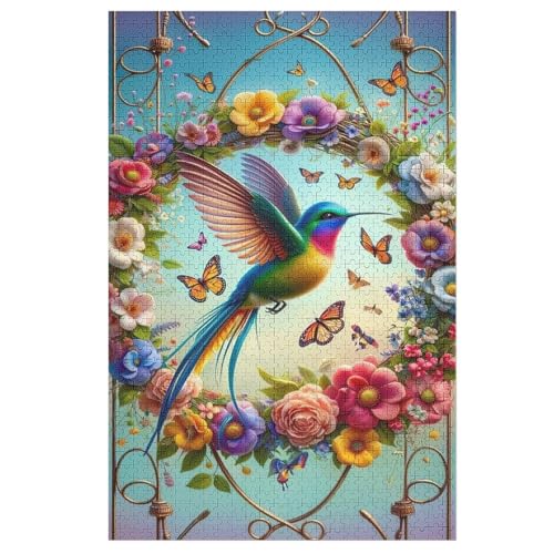 HummingVogel Holzpuzzle 1000 Teile, Knobelspiele Für Erwachsene, Teenager, Puzzles Unmögliche - Kinder Puzzle Zimmer Deko （78×53cm） von DDGAAGG