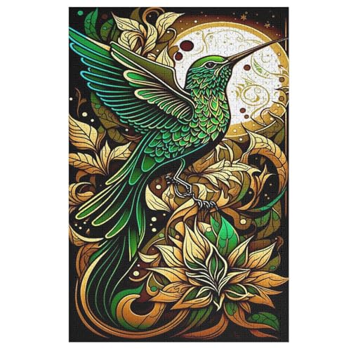 HummingVogel Puzzle 1000 Teile, Holzpuzzle Herausforderndes Geschicklichkeitsspiel Für Die Ganze Familie, Kinder Erwachsenenpuzzle Ab 12 Jahren （78×53cm） von DDGAAGG