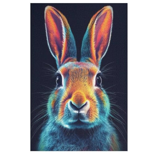 Kaninchen Holzpuzzle 1000 Teile Klassische Puzzles Erwachsene Kinder Puzzle DIY Kit Holzspielzeug Einzigartiges Geschenk （78×53cm） von DDGAAGG