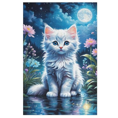Katze Holzpuzzle 1000 Teile Klassische Puzzles Erwachsene Kinder Puzzle DIY Kit Holzspielzeug Einzigartiges Geschenk 1000 PCS von DDGAAGG