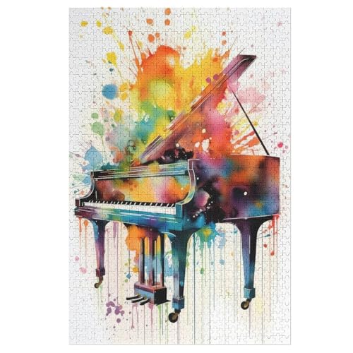 Klavier Holzpuzzle 1000 Teile Klassische Puzzles Erwachsene Kinder Puzzle DIY Kit Holzspielzeug Einzigartiges Geschenk （78×53cm） von DDGAAGG