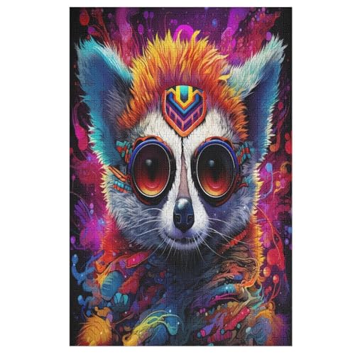 Lemur 1000 Teile Puzzle Für Erwachsene, Herausforderung Puzzles - Verringerter Druck Schwieriges Holzpuzzle Für Kinder 12+ （78×53cm） von DDGAAGG