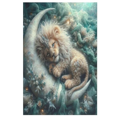 Löwe -Puzzle, 1000 Teile,Holzpuzzle Für Erwachsene Kinder, Lustiges Spielzeug, Denkspiel, Bildungsspiel, 1000 PCS von DDGAAGG
