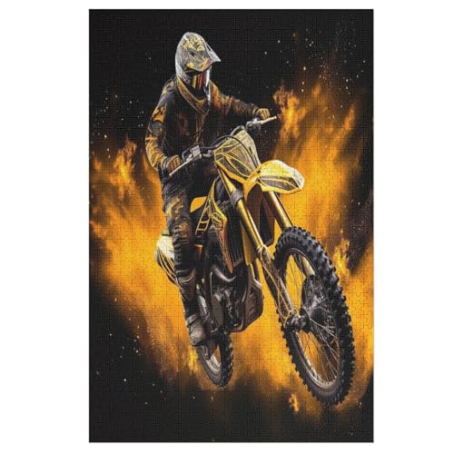 Motocross Holzpuzzle 1000 Teile Klassische Puzzles Erwachsene Kinder Puzzle DIY Kit Holzspielzeug Einzigartiges Geschenk 1000 PCS von DDGAAGG
