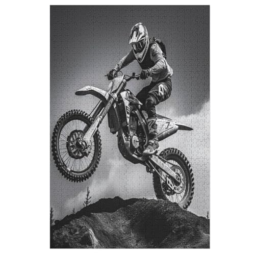 Motocross Holzpuzzle - 1000 Teiliges Jigsaw Knobelspiel - Puzzle Für Erwachsene & Kinder - Outdoor & Reisespielzeug （78×53cm） von DDGAAGG