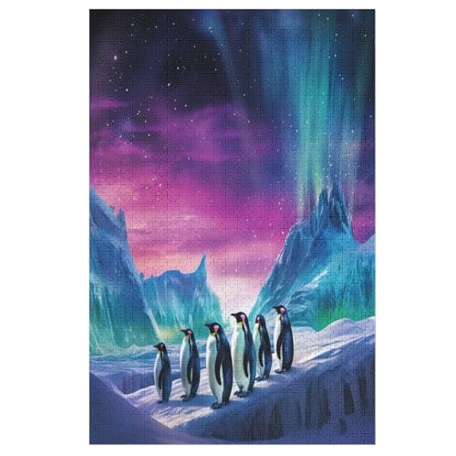 Pinguin Puzzle 1000 Teile, Holzpuzzle Für Erwachsene Kinder, Impossible Puzzles, Geschicklichkeitsspiel Für Die Ganze Familie （78×53cm） von DDGAAGG