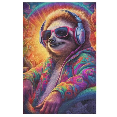 Puzzle Faultier, 1000 Puzzleteile Für Kinder, Holzpuzzles, Geeignet Für Erwachsene Lernspiel, （78×53cm） von DDGAAGG