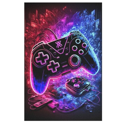 Puzzle Gamepad, 1000 Puzzleteile Für Kinder, Holzpuzzles, Geeignet Für Erwachsene Lernspiel, （78×53cm） von DDGAAGG
