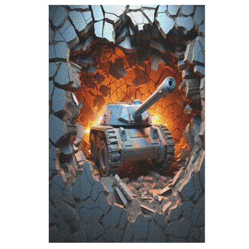 Puzzle Panzer, 1000 Puzzleteile Für Kinder, Holzpuzzles, Geeignet Für Erwachsene Lernspiel, （78×53cm） von DDGAAGG