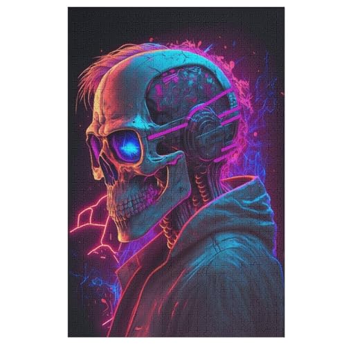 Puzzle Totenkopf, 1000 Puzzleteile Für Kinder, Holzpuzzles, Geeignet Für Erwachsene Lernspiel, （78×53cm） von DDGAAGG