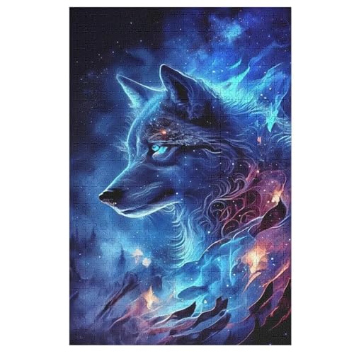 Puzzle Wolf, 1000 Puzzleteile Für Kinder, Holzpuzzles, Geeignet Für Erwachsene Lernspiel, （78×53cm） von DDGAAGG