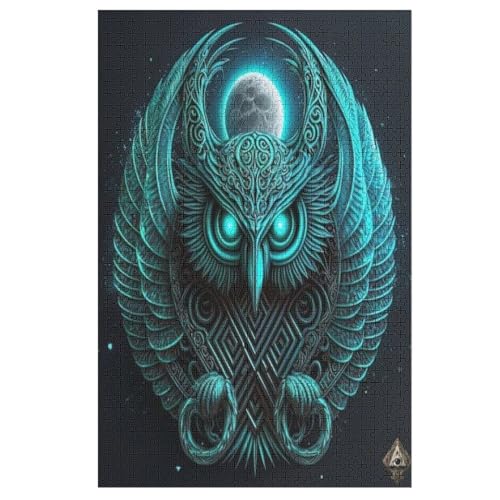 Puzzles Eule, 1000 Teile, Puzzle Aus Holz Für Erwachsene Und Kinder Ab 12 Jahren, Lernspielzeug （78×53cm） von DDGAAGG