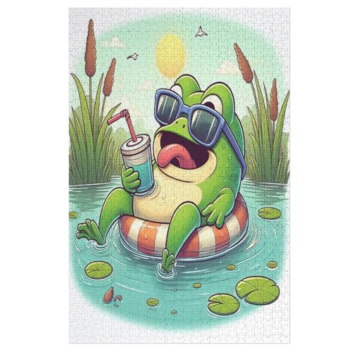 Puzzles Frosch, 1000 Teile, Puzzle Aus Holz Für Erwachsene Und Kinder Ab 12 Jahren, Lernspielzeug （78×53cm） von DDGAAGG