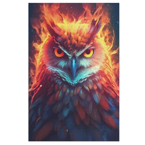 Puzzles Für Erwachsene Eule,1000-teilige Puzzle Für Kinder Ab 12 Jahren, Holzpuzzles Für Die Heimdekoration, （78×53cm） von DDGAAGG