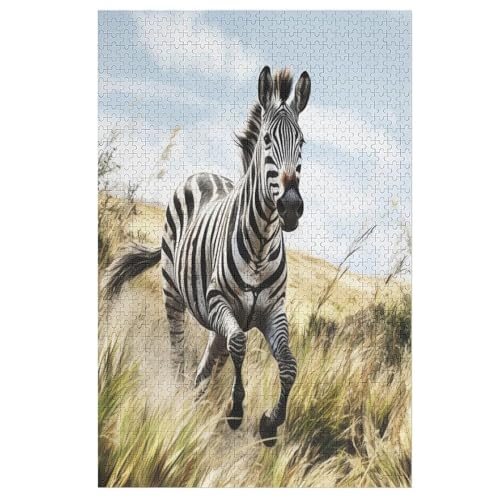 Puzzles Für Erwachsene Zebra,1000-teilige Puzzle Für Kinder Ab 12 Jahren, Holzpuzzles Für Die Heimdekoration, （78×53cm） von DDGAAGG
