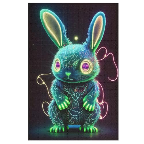 Puzzles Kaninchen, 1000 Teile, Puzzle Aus Holz Für Erwachsene Und Kinder Ab 12 Jahren, Lernspielzeug （78×53cm） von DDGAAGG