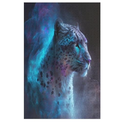 Puzzles Leopard, 1000 Teile, Puzzle Aus Holz Für Erwachsene Und Kinder Ab 12 Jahren, Lernspielzeug （78×53cm） von DDGAAGG