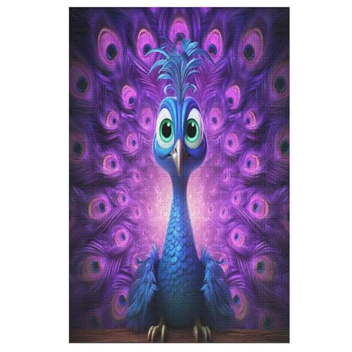 Puzzles Pfau, 1000 Teile, Puzzle Aus Holz Für Erwachsene Und Kinder Ab 12 Jahren, Lernspielzeug （78×53cm） von DDGAAGG