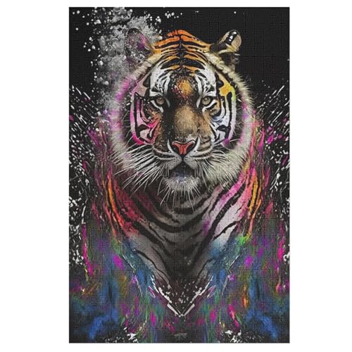 Puzzles Tiger, 1000 Teile, Puzzle Aus Holz Für Erwachsene Und Kinder Ab 12 Jahren, Lernspielzeug （78×53cm） von DDGAAGG