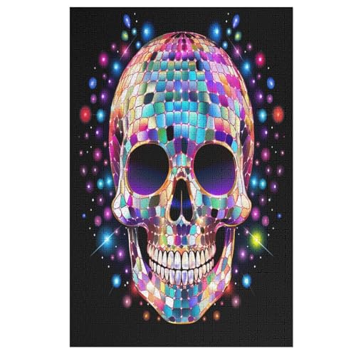 Puzzles Totenkopf, 1000 Teile, Puzzle Aus Holz Für Erwachsene Und Kinder Ab 12 Jahren, Lernspielzeug （78×53cm） von DDGAAGG